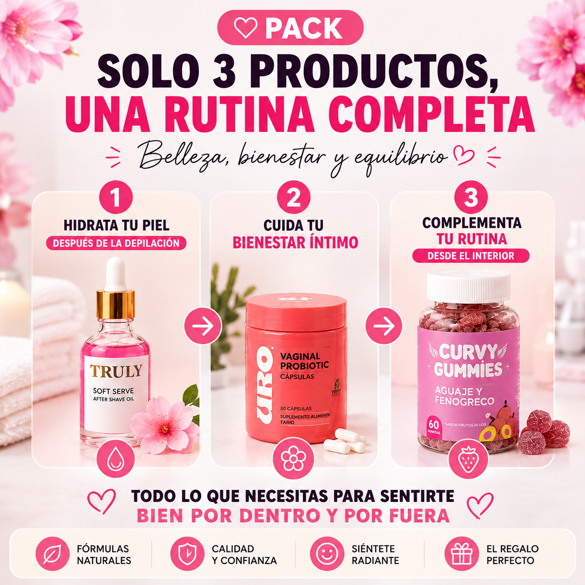 Pack Cuidado Completo Para Ella™ | Bienestar Íntimo & Belleza