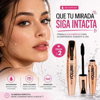 Máscara de Pestañas Mega Volumen Waterproof 2x1 ✨